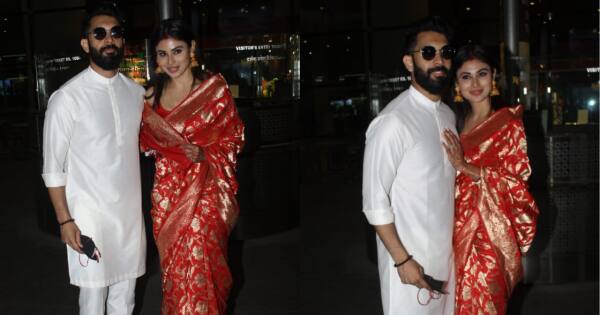 Mouni Roy-Suraj Nambiar make for a gorgeous pair as they make their FIRST public appearance [PICS]
