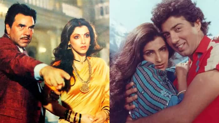 Dimple Kapadia, Dharmendra and Sunny Deol