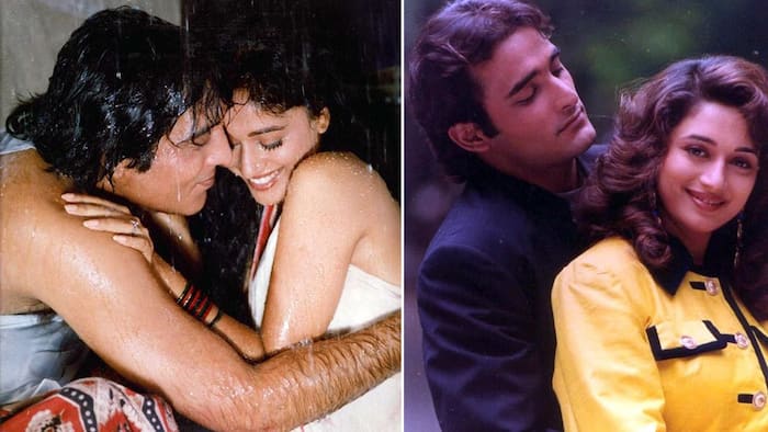 Madhuri Dixit, Vinod Khanna and Akshaye Khanna