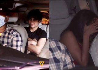 Shweta Tiwari's daughter Palak Tiwari hides her face on being papped with Ibrahim Ali Khan in the same car for dinner date – watch video
