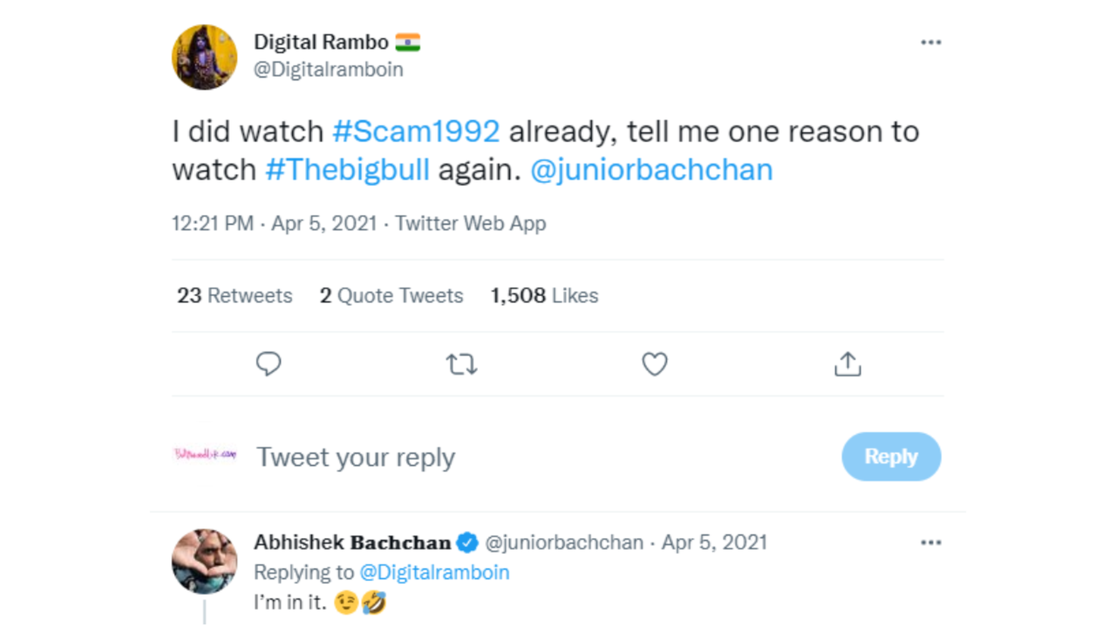 Abhishek Bachchan on The Big Bull