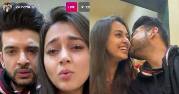 Karan Kundrra cannot stop kissing Tejasswi Prakash in their Valentine’s Day Insta Live