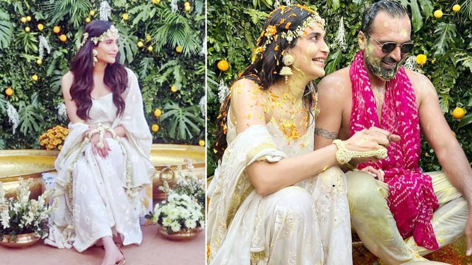 Karishma Tanna-Varun Bangera Haldi ceremony: The couple twin in white with  THIS Shah Rukh Khan song playing in the BG – view pics