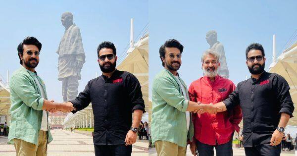 RRR: Rajamouli, Jr NTR, Ram Charan unveil unique promotional campaign at Statue of Unity – view pics