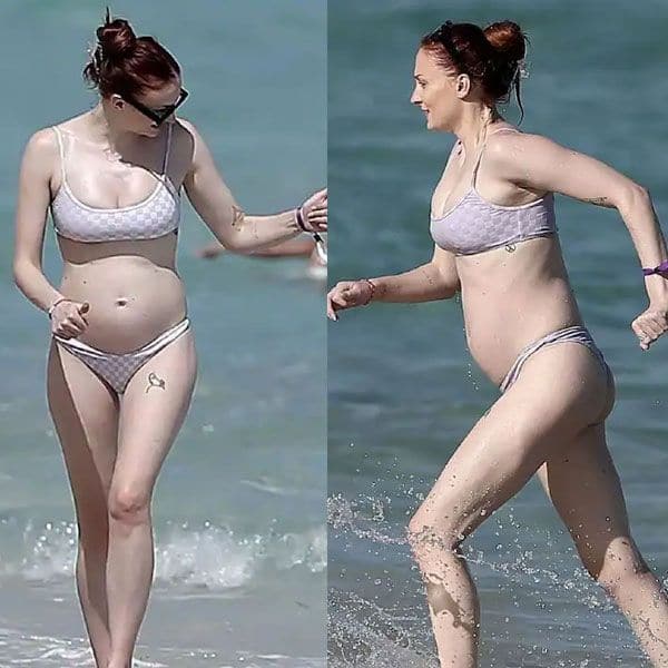 Priyanka Chopra की जेठानी Sophie Turner हुईं दोबारा प्रेग्नेंट !! समंदर  किनारे फ्लॉन्ट किया बेबी बंप, देखें पिक्स | Khabar Inshorts