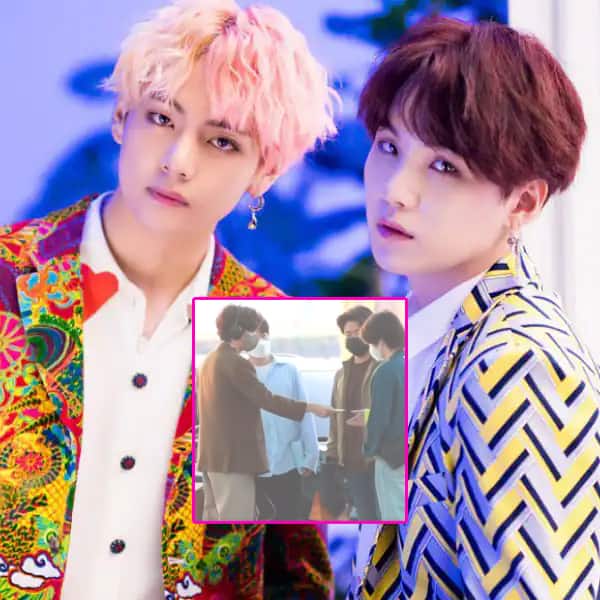 BTS's V and SUGA surprise fans with high-end carry on luggage at