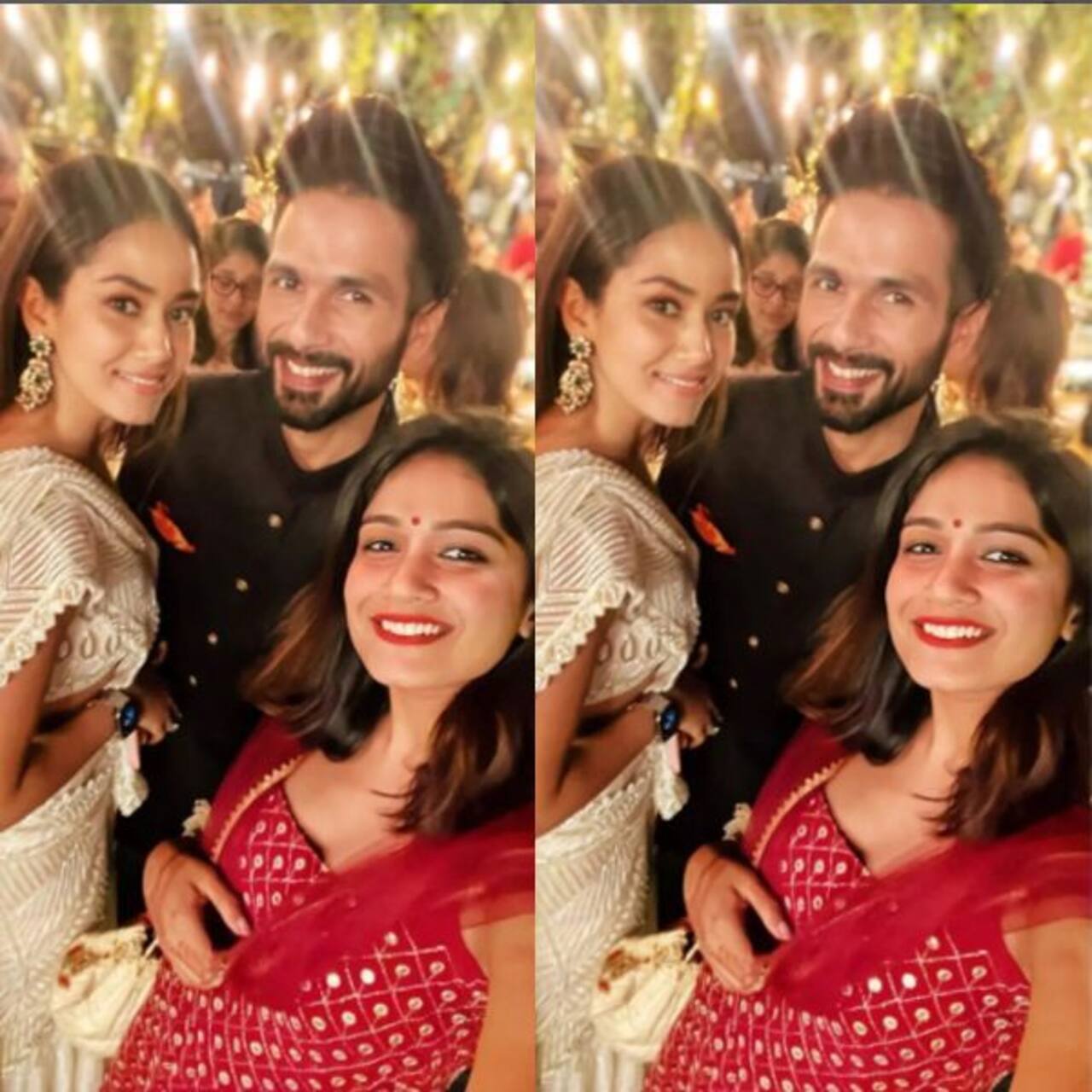मीरा राजपूत (Mira Rajput) के साथ पोज देते दिखे शाहिद कपूर (Shahid Kapoor)