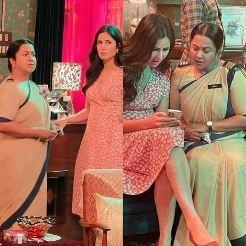 Merry Christmas BTS: Katrina Kaif pictures with South actress Radhikaa Sarathkumar from the sets get leaked