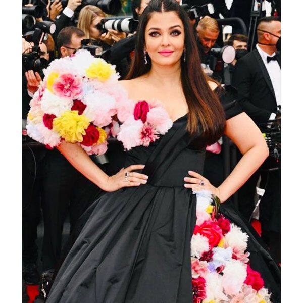 Aishwarya Rai Bachchan’s black gown with flowers on it