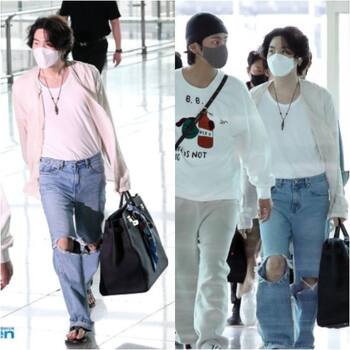 BTS Suga Departed For Los Angeles In An Understated And Confident Airport  Outfit
