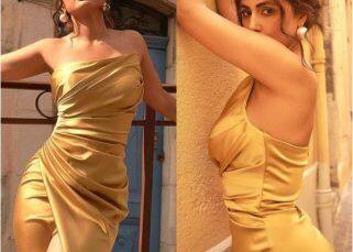 Cannes 2022: Hina Khan looks breathtakingly gorgeous in an off-shoulder thigh-high slit golden gown; fans say, ‘Wow you're killing it’ [View Pics]
