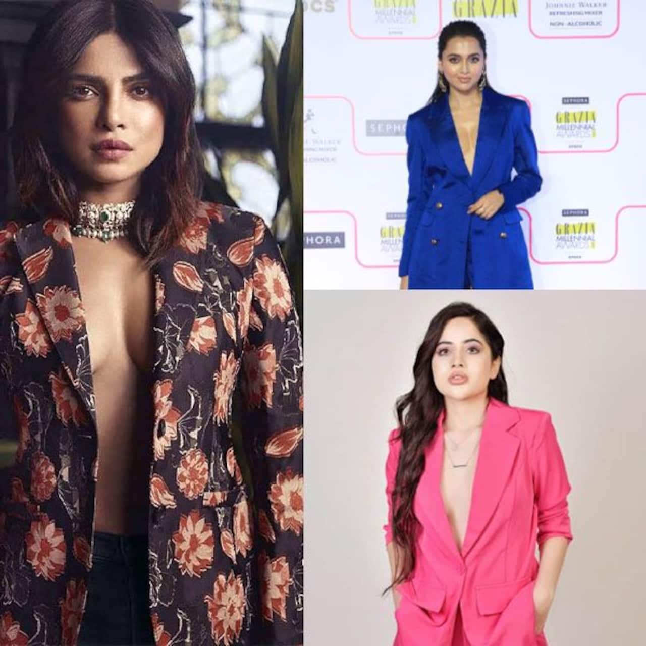 Braless blazers are in trends and these actresses are pro at it!