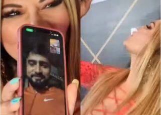 Rakhi Sawant gets a new boyfriend; gives him a kiss on a video call at the red carpet; fans say, 'Kadam kadam par pyar mil jata hai' [Watch Video]