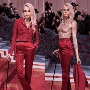 Met Gala 2022: Cara Delevingne goes topless on red carpet, covers her body in gold paint [View Pics]