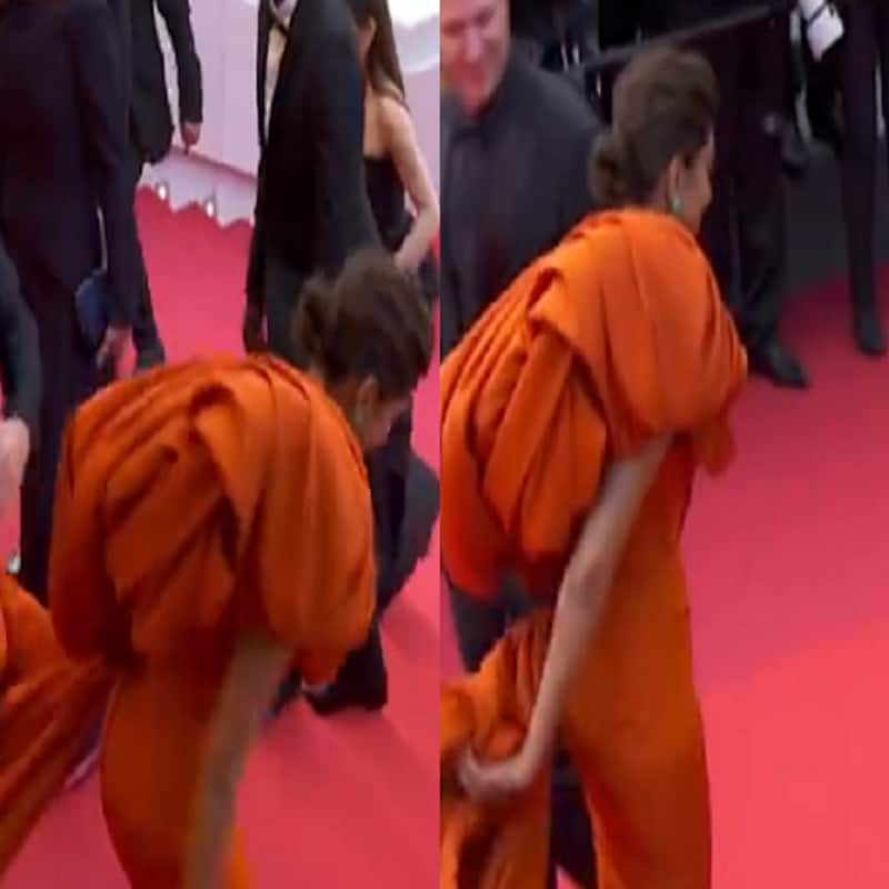 Cannes 2022: Deepika Padukone badly trolled for her 'extremely uncomfortable' orange dress; netizens call it 'an embarrassment'