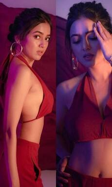 रेड ड्रेस में तेजस्वी प्रकाश ने दिए किलर पोज, फिगर देख हैरान हुए फैंस