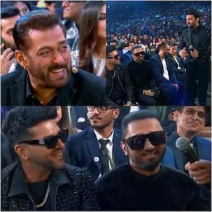 IIFA 2022: Salman Khan reacts after Maniesh Paul makes a joke about Guru Randhawa and Honey Singh wearing black sunglasses [Watch Video]
