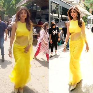 Shilpa Shetty is like a ray of sunshine in a yellow sheer saree; netizens say, 'Newcomers ko bhi mauka do' [View pics]
