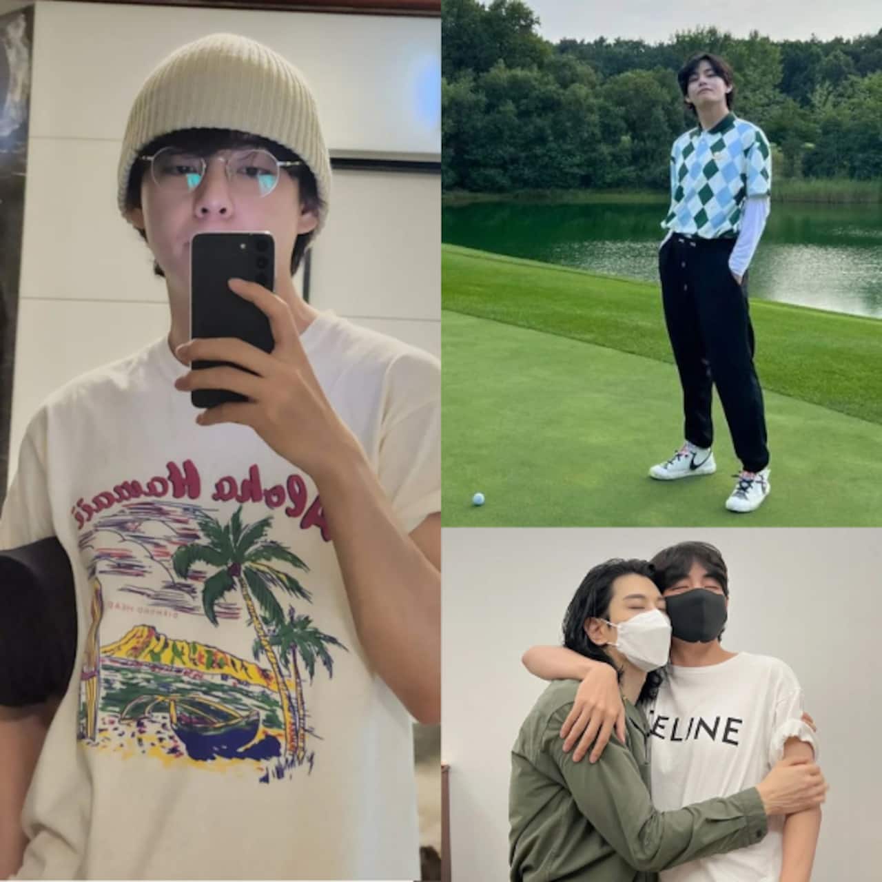 BTS' V aka Kim Taehyung shares pictures and videos of his 'present state'; ARMY cannot stop crushing over his beanie and golf skills