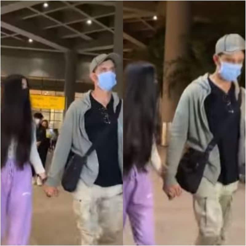 Hrithik Roshan-Saba Azad walk hand-in-hand at airport; netizens age-shame them, 'I thought she was his daughter'