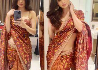 Brahmastra actress Mouni Roy's reel in a printed saree bowls over netizens; fans say, 'Kya Khoob Lagti Ho' [Watch Video]