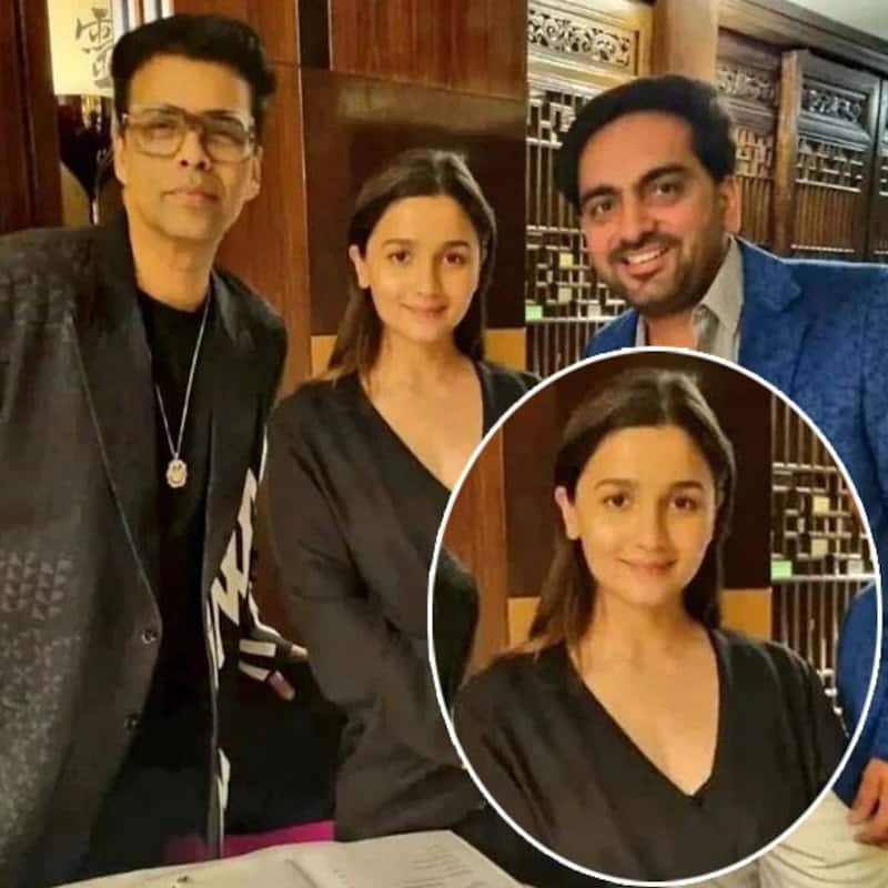 Brahmastra actress Alia Bhatt smartly hides her baby bump in this new picture with Karan Johar; flaunts her no-make up look