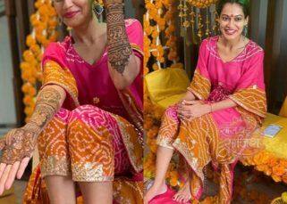 Payal Rohatgi-Sangram Singh wedding: Lock Upp contestant looks striking in a pink and yellow ethnic ensemble at her mehndi ceremony [View Pics]