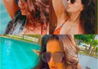 Gadar 2 actress Ameesha Patel sets social media on fire in a red bikini; fans go gaga over her super hot avatar [View Pics]