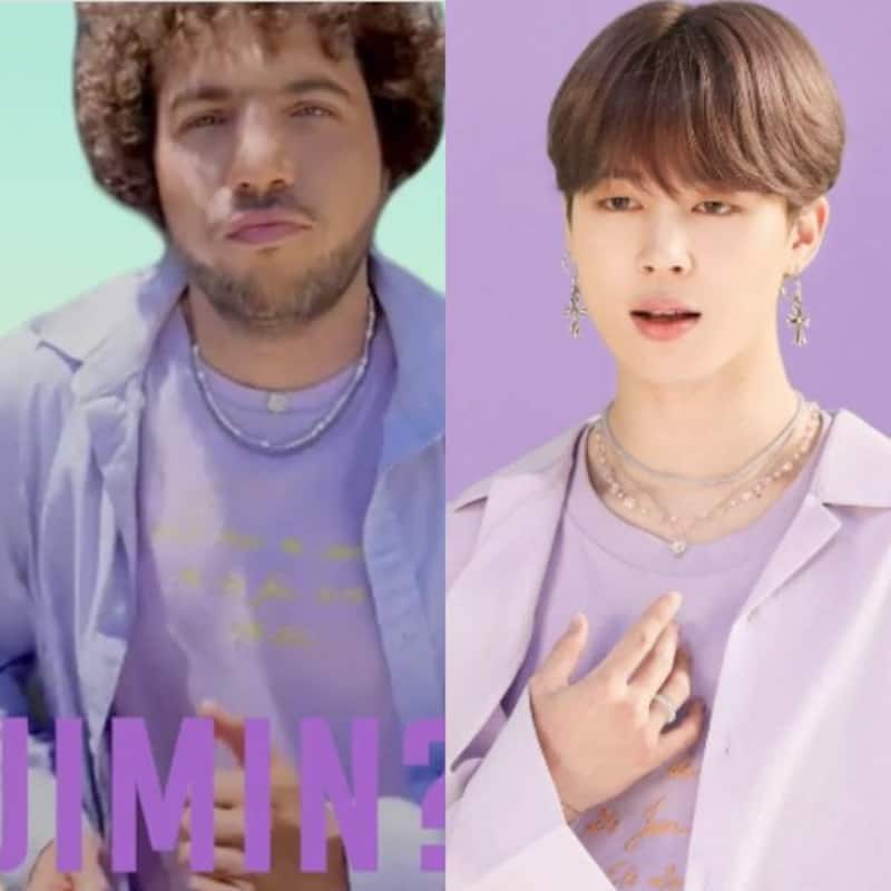 BTS x Bad Decisions: Did Jimin just react to Benny Blanco recreating his purple Dynamite look? Check Tweet