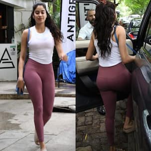 Good Luck Jerry actress Janhvi Kapoor once again slays the GYM HOTTIE look in tight, figure-hugging leggings [View Pics]