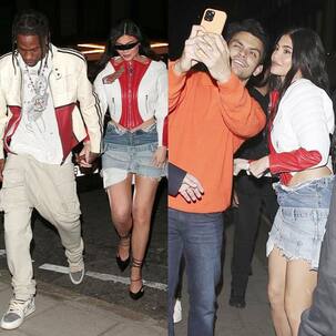 Kylie Jenner steps out as a perfect biker-babe with boyfriend Travis Scott; greets fans and makes their day [View Pics]
