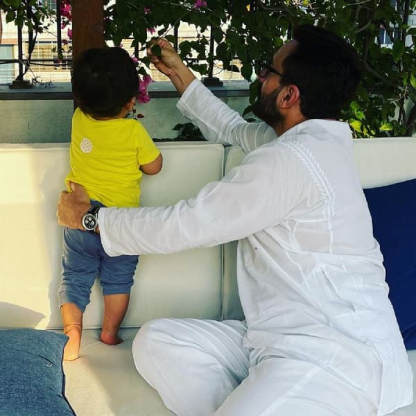 Saif Ali Khan with baby Jeh