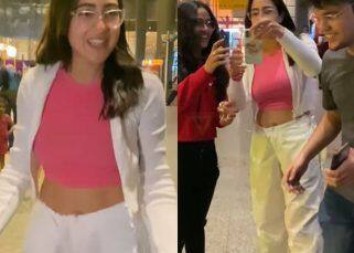 Sara Ali Khan wins hearts with her sweet gesture towards fans at the airport; netizens say, 'She is so humble' [View Pics]