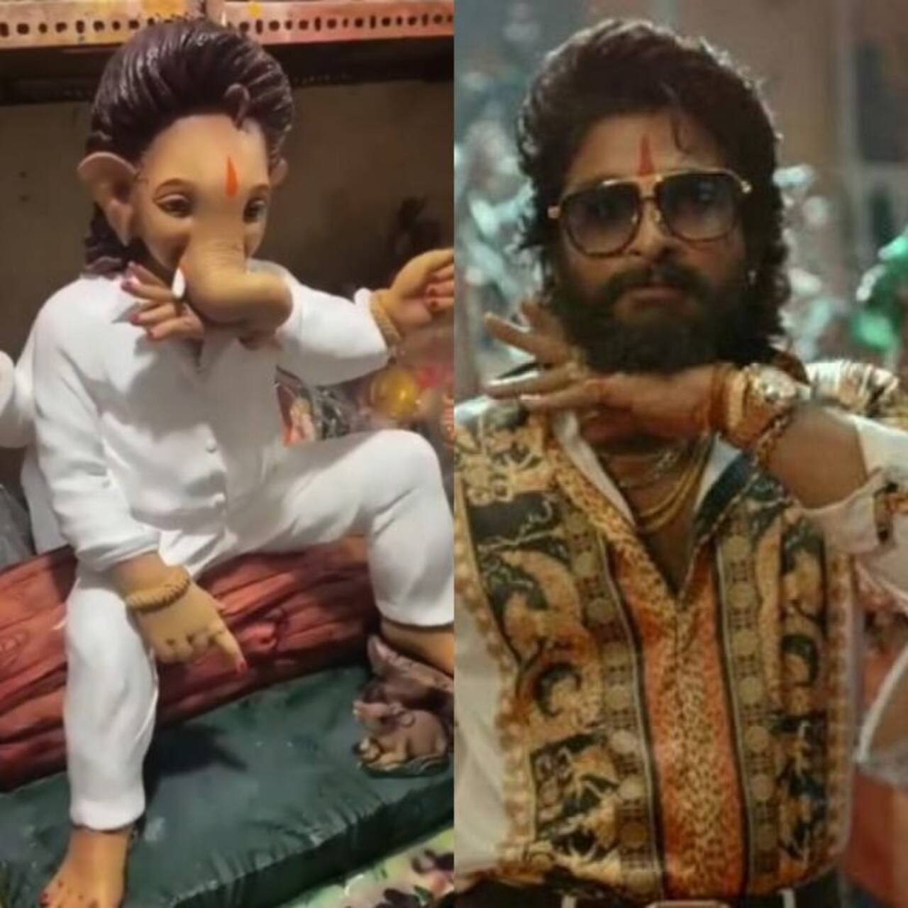 Ganpati Idols Inspired By Allu Arjun Pushpa Look अल्लू अर्जुन के पुष्पा लुक में बनाई गईं 2463