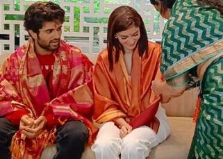 Liger: Vijay Deverakonda's mother organises a special puja for him and Ananya Panday ahead of the big release; ties them sacred threads [VIEW PICS]