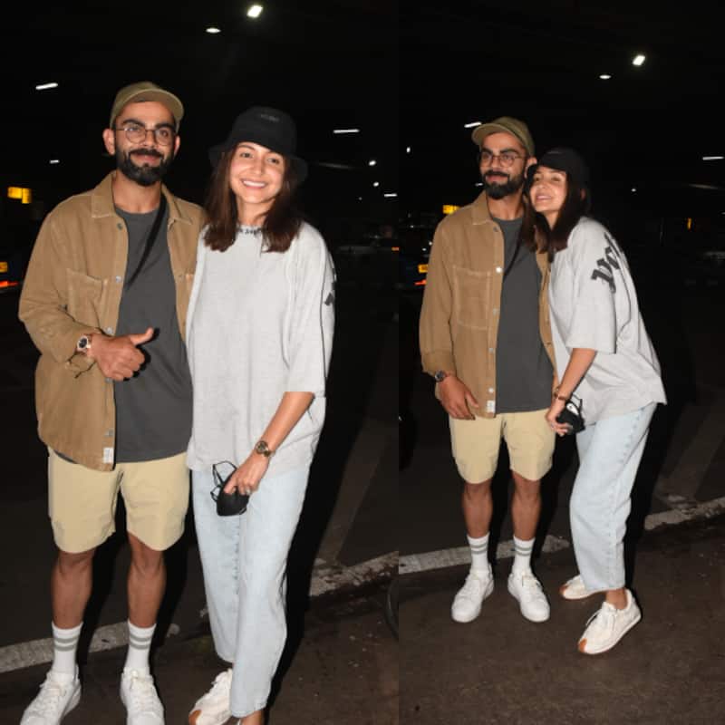 Anushka Sharma papped in a happy mood as she poses with hubby Virat Kohli at the airport; netizens quiz if 'she's drunk'? [WATCH]