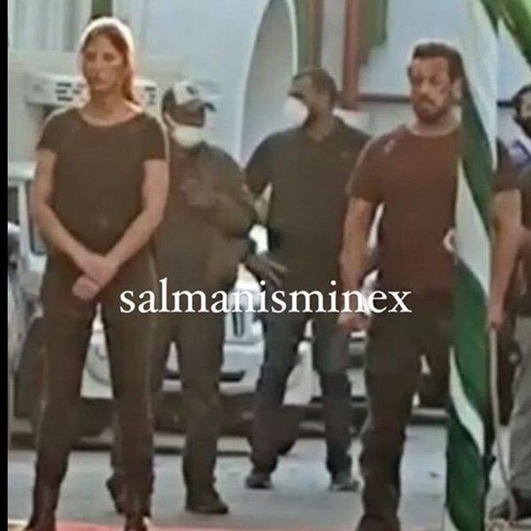 Salman Khan and Katrina Kaif on Tiger 3 sets