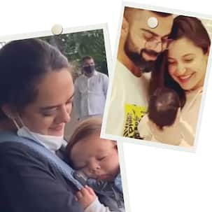 Hazel Keech's son Orion makes his FIRST appearance at the airport; fans wish to see Anushka Sharma's little one Vamika soon too [View Pics]