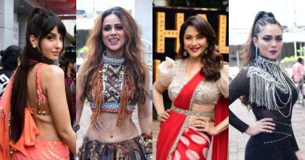Judges Madhuri Dixit and Nora Fatehi steal the thunder from Nia Sharma and Amruta Khanvilkar with their sarees with a TWISTS [View Pics]