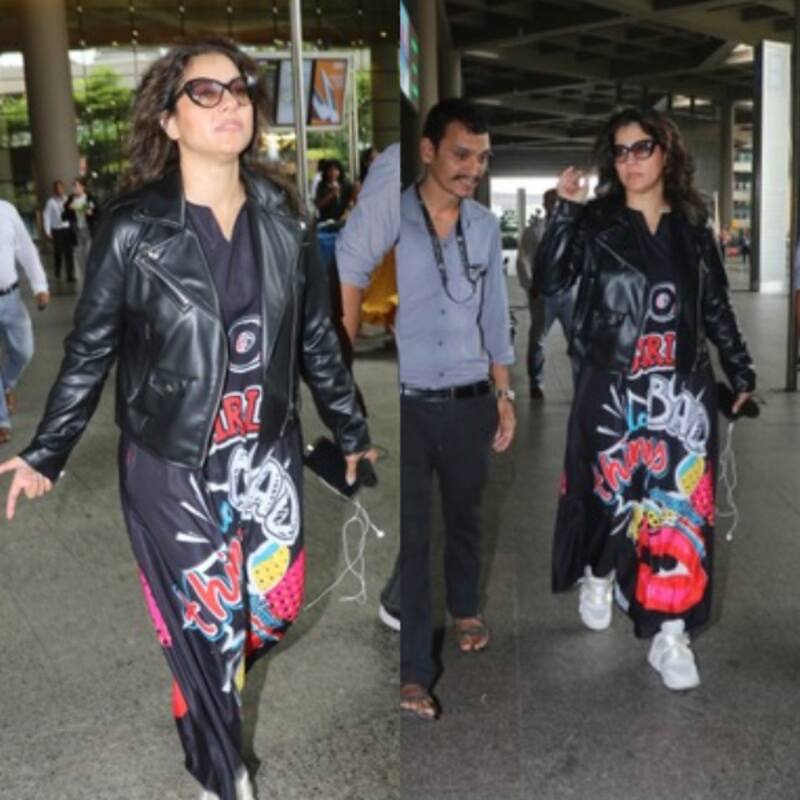 Kajol jokes about testing paparazzi's fitness while rushing out of airport; netizens troll her for dressing sense [Watch]