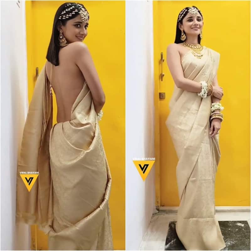 Khatron Ke Khiladi 12 fame Kanika Mann ditches blouse; flaunts her bare back in her sari look [Watch]