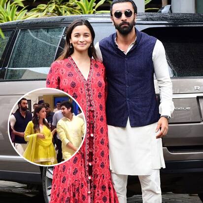 Alia Bhatt tries to fix Ranbir Kapoor's hair, he pushes her hand away.  Watch