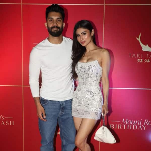 Mouni Roy poses in style with hubby Suraj Nambiar at her birthday bash