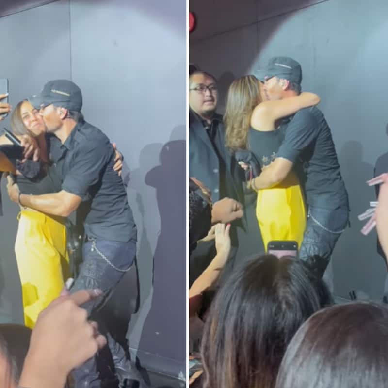 Enrique Iglesias shares a passionate kiss with a fan at an event in Las Vegas; lady responds with equal fervor [Watch Video]
