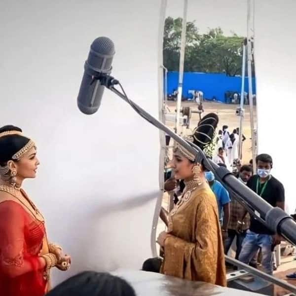 BTS picture from Aishwarya Rai Bachchan and Trisha Krishnan's scene
