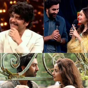 Brahmastra jodi Ranbir Kapoor and Alia Bhatt sing Kesariya together while Nagarjuna looks in admiration [Watch]