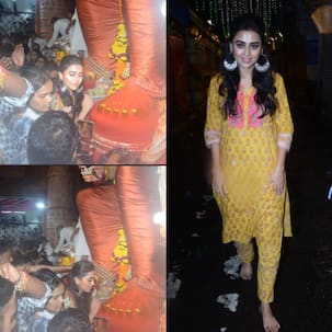 Tejasswi Prakash looks a vision in ethnic wear as she seeks blessings at Lalbaugcha Raja Ganpati; Bigg Boss 15 winner gets MOBBED for selfies [View Pics]
