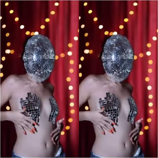 Urfi Javed’s outfit with a disco ball