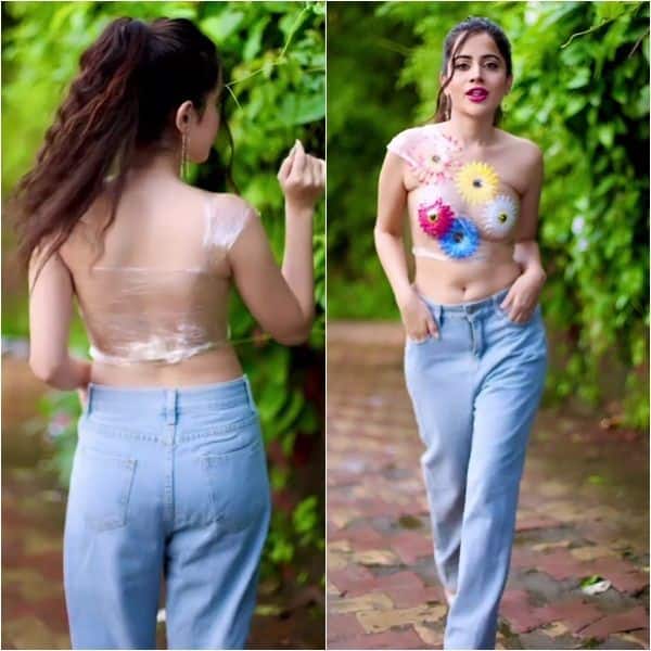Urfi Javed wears nothing but flowers and cling wrap
