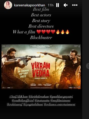 Vikram Vedha movie review: Is Hrithik Roshan, Saif Ali Khan's HIT? Kareena, Rakesh Roshan share their views RBA